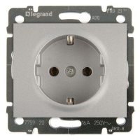 Розетка 2К+3 Legrand Galea Life 16A 250V с/з автоматические клеммы алюминий 771362