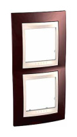 Рамка 2 поста Schneider Electric UNICA ХАМЕЛЕОН, вертикальная, терракотовый