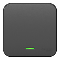 Выключатель 1-клавишный Systeme Electric BLANCA с подсветкой, открытый монтаж, антрацит, BLNVA101106