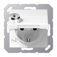 Розетка Schuko с крышкой и замком Jung AS1520BFKLSLWW