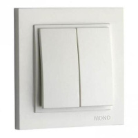 Выключатель двухклавишный Mono Electric Despina 10А 250В белый 102-190025-102