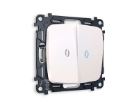 Комплект механизма 2-кл выключателя с подсветкой Ambrella Volt Omega MO204020