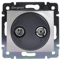 Розетка TV-FM проходная Legrand Valena алюминий 770134