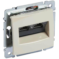 Розетка компьютерная 2хRJ45 Legrand Valena 6 кат UTP с захватами слоновая кость 774147