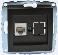 Розетка компьютерная Rj45 Cat6 Mono Electric Despina-Larissa графит 500-002005-125