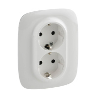 Розетка двойная Legrand Valena Allure 16A 250V с/з со шторками безвинтовой зажим белая 753726