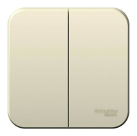 Выключатель 2-клавишный Systeme Electric BLANCA, открытый монтаж, молочный, BLNVA065012