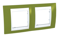 Рамка 2 поста Schneider Electric UNICA ХАМЕЛЕОН, горизонтальная, фисташковый