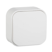 Выключатель одноклавишный кнопочный Legrand Quteo 6A 250V белый 782205