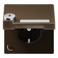 Розетка Schuko с крышкой и замком Jung ME1520NAKLSLAT