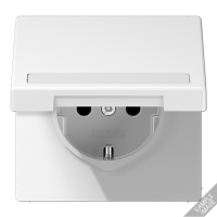 Розетка Schuko с крышкой Jung LS1520BFNAKLWW
