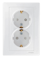 Розетка двойная Schneider Electric Sedna с/з со шторками 16A 250V SDN3000721