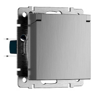 Розетка с защитной крышкой и шторками Werkel W1171209 4690389213113 a069602