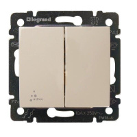 Переключатель двухклавишный Legrand Valena 10A 250V IP44 cлоновая кость 774198