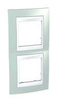 Рамка 2 поста Schneider Electric UNICA ХАМЕЛЕОН, вертикальная, морская волна