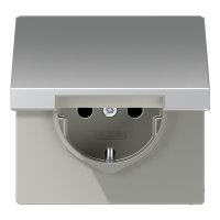 Розетка 2K+З cо шторками и крышкой Jung AL1520KIKL