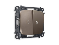 Комплект механизма 2-кл проходного выключателя с подсветкой Ambrella Volt Omega MO634035