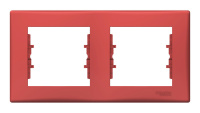 Рамка 2 поста Schneider Electric SEDNA, горизонтальная, красный