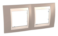 Рамка 2 поста Schneider Electric UNICA ХАМЕЛЕОН, горизонтальная, коричневый