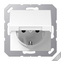 Розетка 2K+З cо шторками и крышкой Jung A1521BFKIKLANM