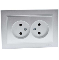 Розетка двойная без земли Mono Electric Despina 16А 250В серебро 102-212105-121