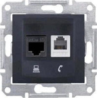 Розетка телефонная RJ-11 и Ethernet RJ-45 Schneider Electric Sedna UTP SDN5100170