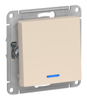 Выключатель 1-клавишный Schneider Electric ATLASDESIGN, с подсветкой, скрытый монтаж, бежевый
