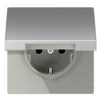 Розетка 2K+З с крышкой Jung AL1521KL