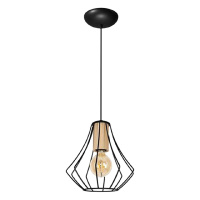 Подвесной светильник IMEX MD.9050-1-P-BK+WOOD