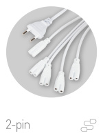 Разветвитель сетевой для линейных светильников Эра Разветвитель 5х IEC C7 2 м Б0060525