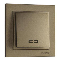 Выключатель одноклавишный с подсветкой Mono Electric Despina 10А 250В бронза 102-232325-101
