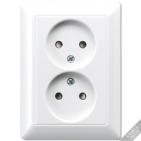 Розетка сдвоенная без заземления Jung AS5010U