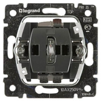 Выключатель одноклавишный 2-полюсный Legrand Galea Life 10A 250V с подсветкой 775822