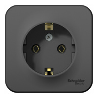 Розетка Systeme Electric BLANCA, открытый монтаж, с заземлением, антрацит, BLNRA010116