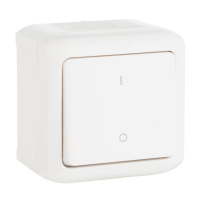 Выключатель одноклавишный двухполюсный Legrand Quteo 10A 250V IP44 белый 782309