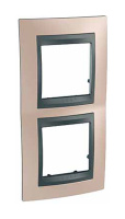 Рамка 2 поста Schneider Electric UNICA TOP, вертикальная, оникс