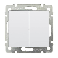 Выключатель двухклавишный Legrand Valena 10A 250V белый 774405