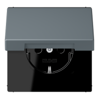 Розетка 2K+З с крышкой Jung LC1520BFKL251