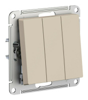 Выключатель 3-клавишный Systeme Electric ATLASDESIGN, скрытый монтаж, песочный, ATN001231