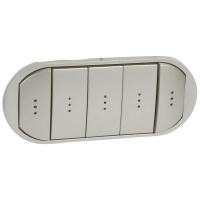 Лицевая панель Legrand Celiane выключателя пятиклавишного с подсветкой титановая 068320