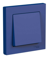 Выключатель 1-клавишный Systeme Electric ATLASDESIGN, скрытый монтаж, аквамарин, ATN001112