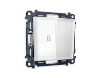 Комплект механизма 2-кл выключателя с подсветкой Ambrella Volt Alfa MA104010