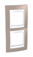 Рамка 2 поста Schneider Electric UNICA ХАМЕЛЕОН, вертикальная, коричневый