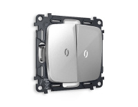 Комплект механизма 2-кл проходного выключателя с подсветкой Ambrella Volt Omega MO404035