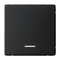 Выключатель 1-клавишный Systeme Electric ARTGALLERY с подсветкой, скрытый монтаж, карбон, GAL001013