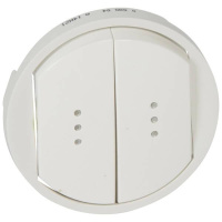 Лицевая панель Legrand Celiane выключателя двухклавишного с подсветкой белая 068004