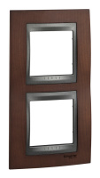 Рамка 2 поста Schneider Electric UNICA TOP, вертикальная, табачное дерево