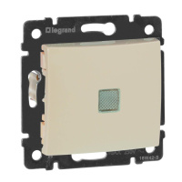 Переключатель одноклавишный промежуточный Legrand Valena 10A 250V с подсветкой слоновая кость 774348