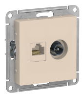 Розетка TV+RJ45 Cat.5 Schneider Electric ATLASDESIGN, оконечная, бежевый