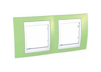 Рамка 2 поста Schneider Electric UNICA ХАМЕЛЕОН, горизонтальная, салатовый